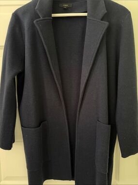 J. Crew Navy Open-Front Knit Cardigan Coatigan